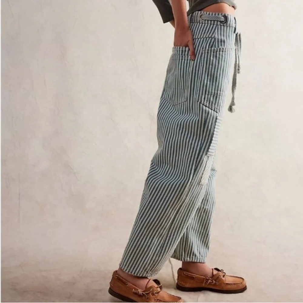 We The Free People Railroad Moxie Low-Slung Pull On Barrel In Railroad - Picture 5 of 10